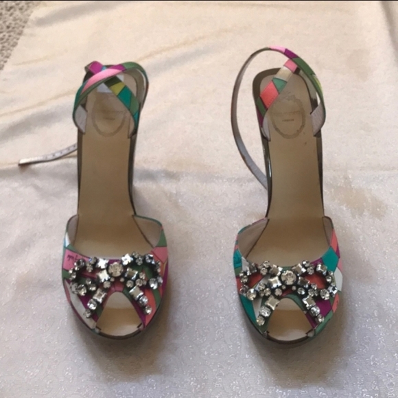Emilio Pucci Shoes - Emilio Pucci Multicolored Pumps with Crystals